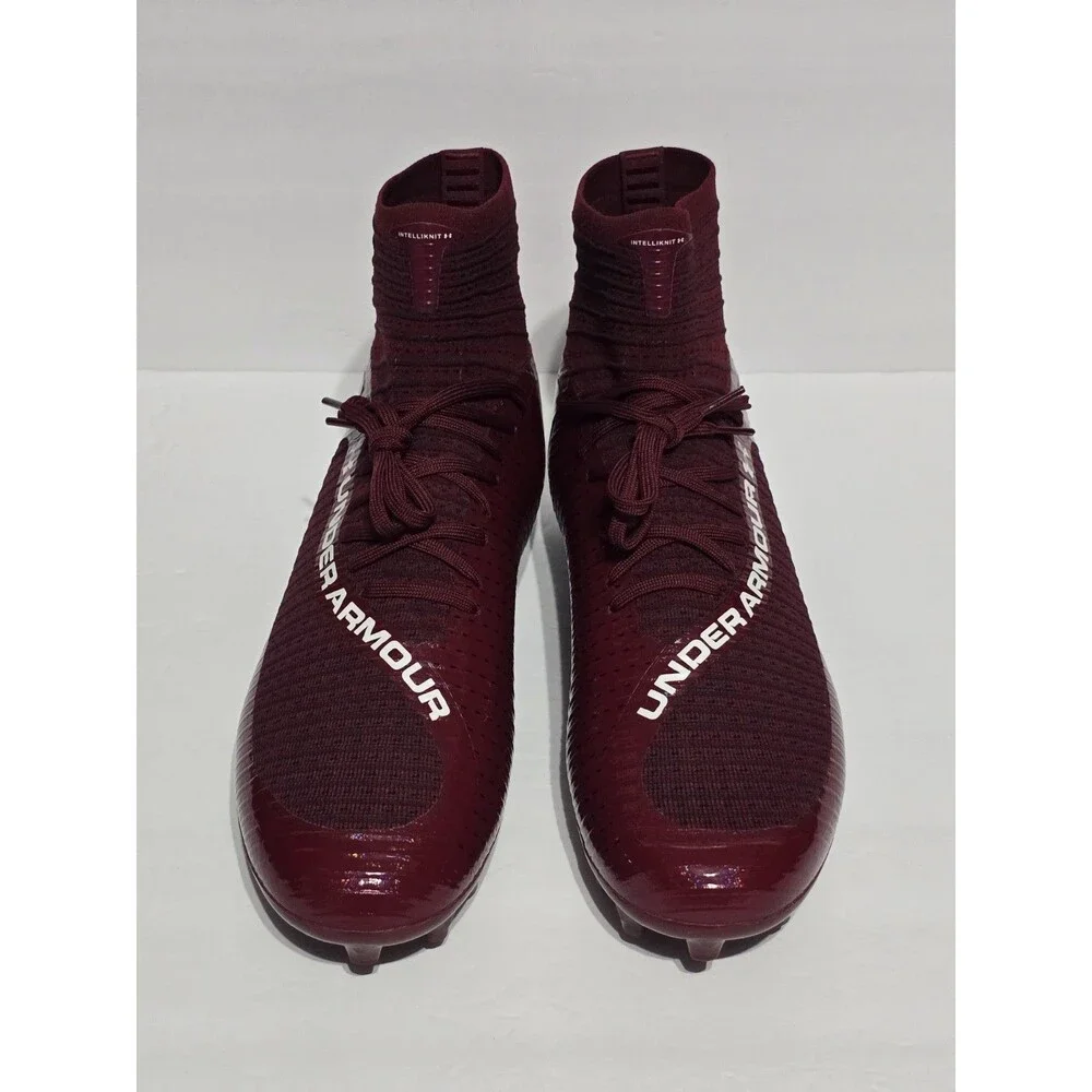 Under Armour Men's 12 UA Highlight MC Knit Football Cleats Burgundy Brand New